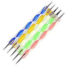 Nail Art Dotting Tools Set 5 Pcs Marbleizing Pens with DualEnded Precision Tips for Manicure