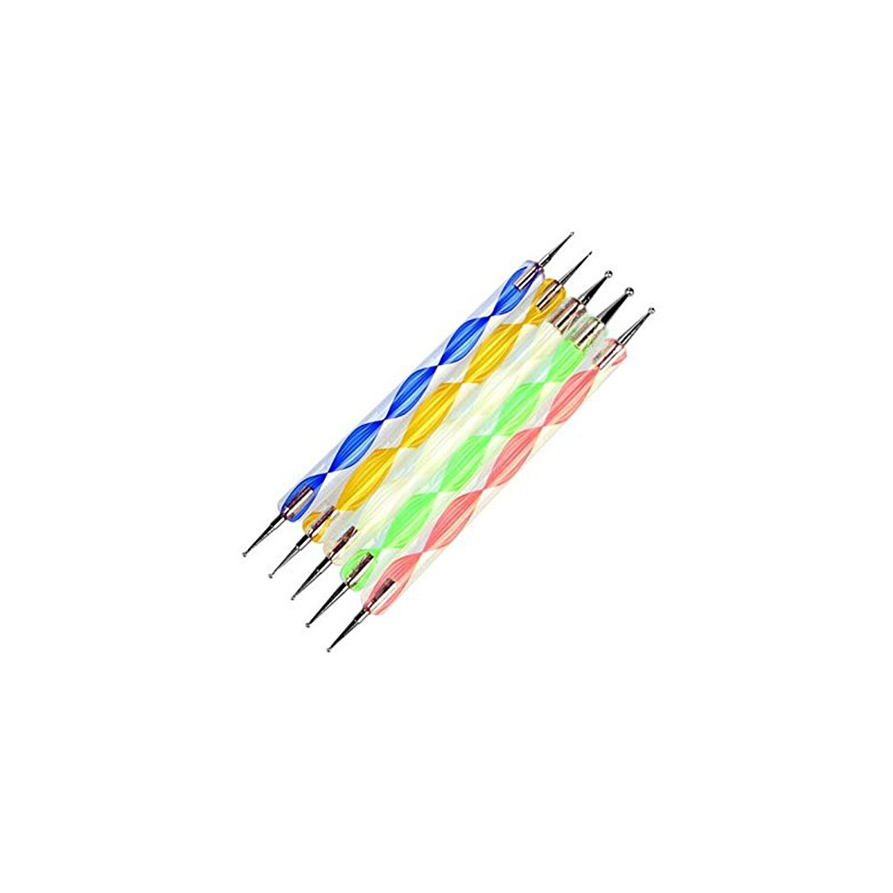 Nail Art Dotting Tools Set 5 Pcs Marbleizing Pens with DualEnded Precision Tips for Manicure