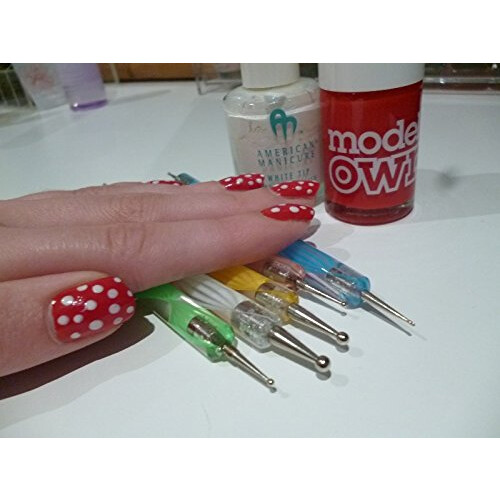 Nail Art Dotting Tools Set 5 Pcs Marbleizing Pens with DualEnded Precision Tips for Manicure 1