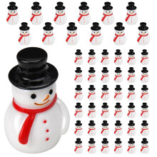 30Pcs Mini Snowman Figurines for Crafts, Resin Christmas Decorations for Snow Globes and Scenes