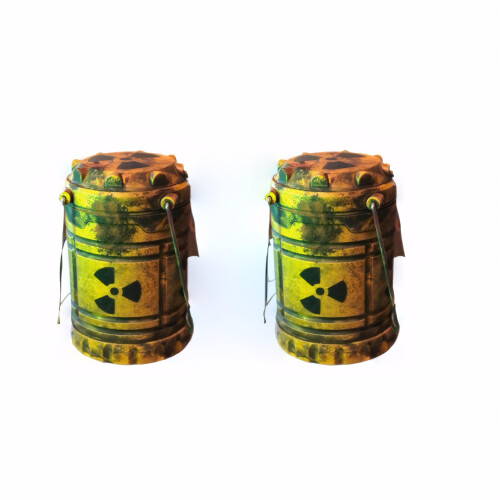 Camping Lantern with Postapocalyptic Reactor Design, Battery Powered LED Light for Camping Decor