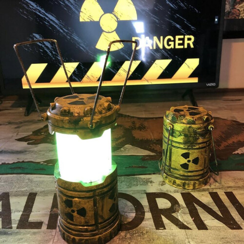 Camping Lantern with Postapocalyptic Reactor Design, Battery Powered LED Light for Camping Decor 1