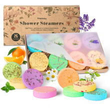 Shower Steamers Aromatherapy with Essential Oils, 8 Pack Lavender Spa Shower Bombs for Stress Relief