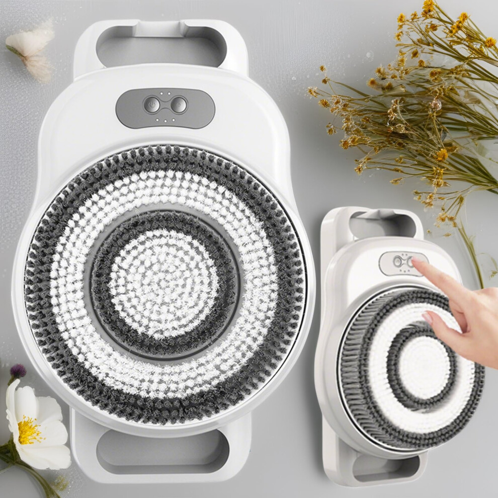 Electric Back Scrubber Wall Mounted Shower Brush IPX7 Waterproof 360 Rotating for Elderly Adults