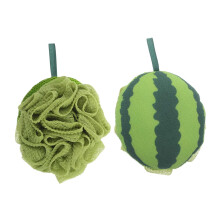 2pcs Exfoliating Bath Loofah and Dual Use Shower Scrubber for Body with Soft Mesh for Gentle Deep Cleansing