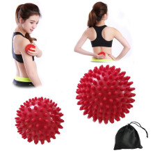 Massage Balls Set 2.9 and 3.7 Inch Spiky Deep Tissue Trigger Point for Foot Neck Back Pain Relief Red