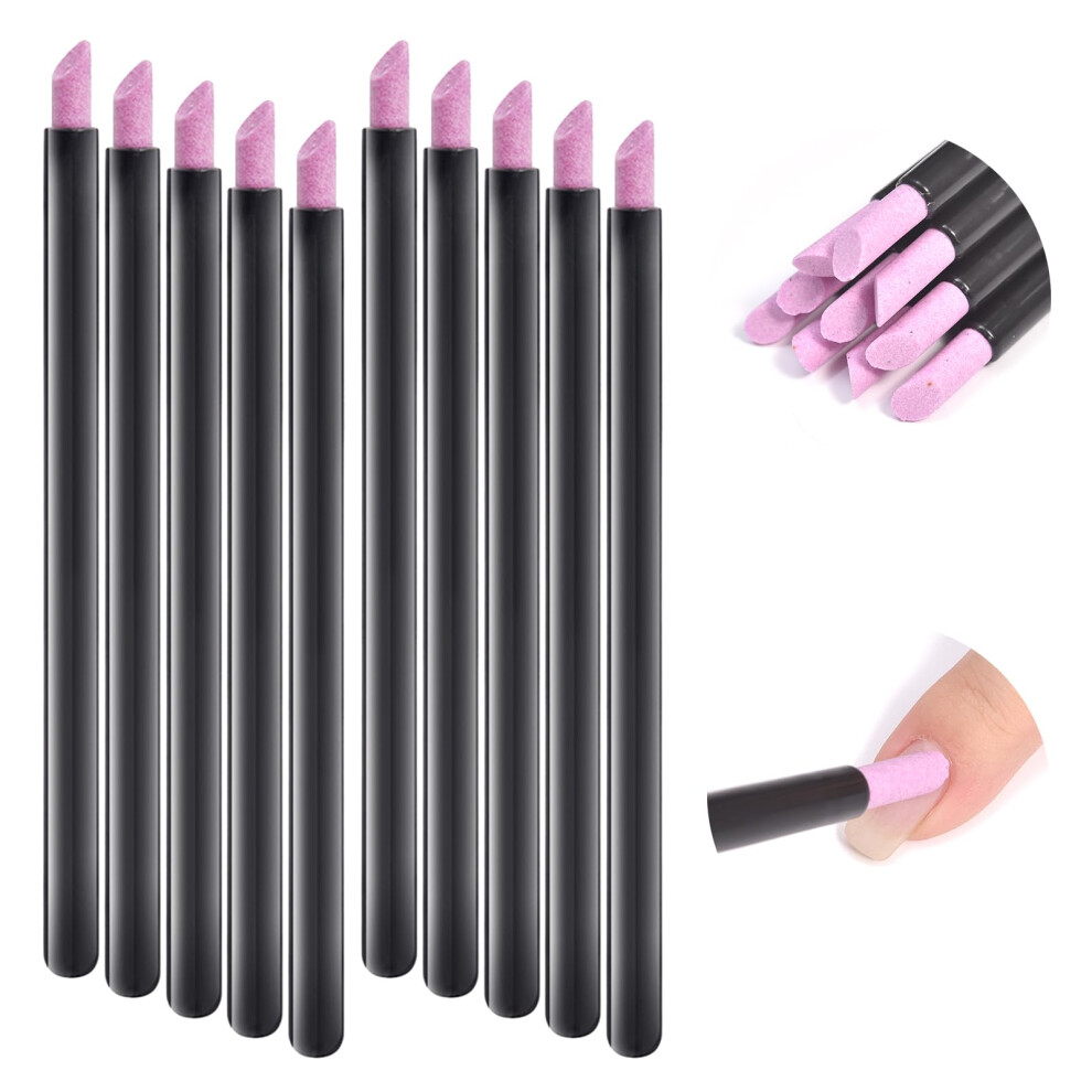 10Pcs Pumice Nail File and Cuticle Pusher Set for Gentle Nail Care Manicure Pedicure Washable
