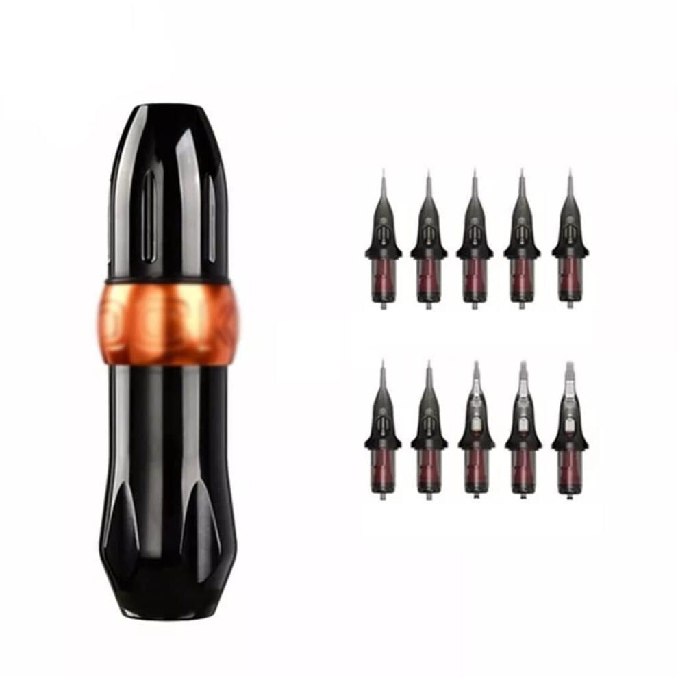 Orange Tattoo Pen Machine With Speed Precision Motor, Ergonomic Grip, Rotary Tattoo Gun Kit