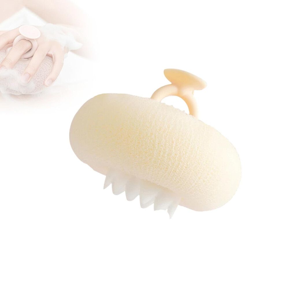 Sunflower Bath Sponge with Suction Cup, Ultra Soft 2in1 Shower Loofah for Gentle Exfoliation