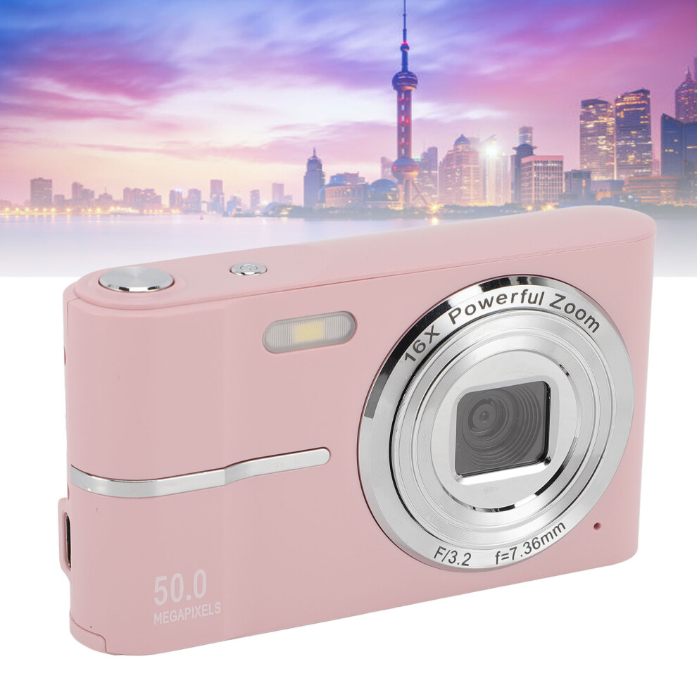 50MP 1080P FHD Kamera für Kinder & Schüler - 16x Zoom, Pink