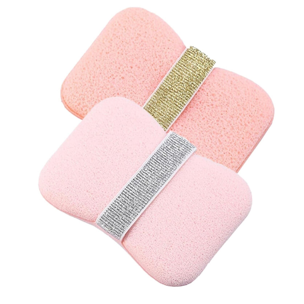 2 in 1 Bath Sponge with Soap Holder, DoubleSided Exfoliating Shower Sponge for Men and Women
