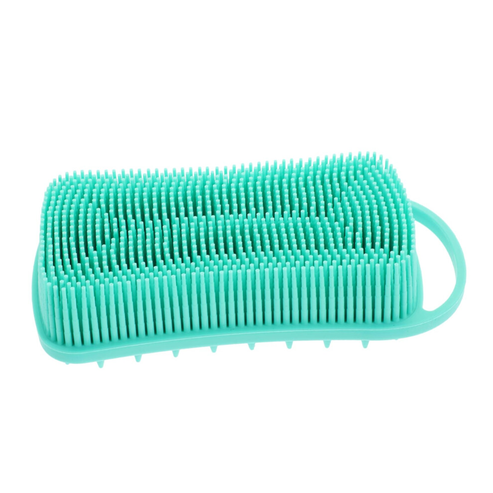 Silicone Bath Brush and Scalp Massager Brush for Shower, Soft Bristles, PalmSized Multipurpose Use