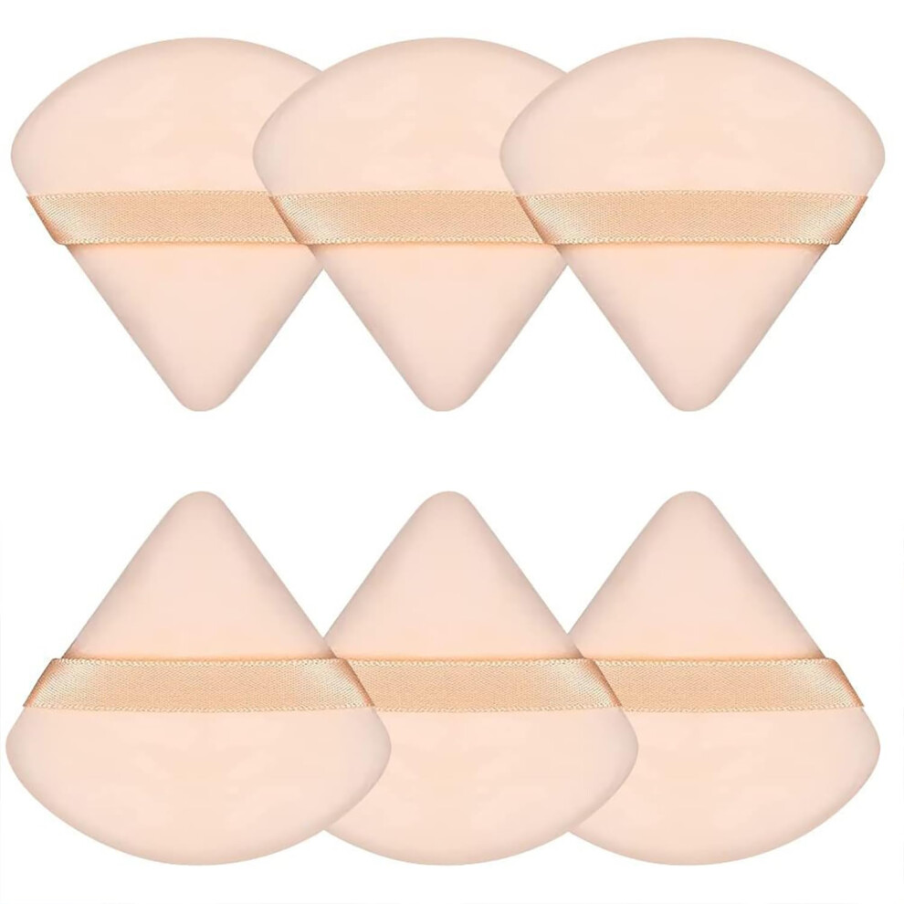 6 Triangle Powder Puffs and Dual Shape Makeup Sponge for Precise Foundation and Setting Powder