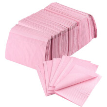 125Pcs Pink Disposable Table Mats Waterproof 3Ply Dental Bibs for Nail Art Tattoo Salon