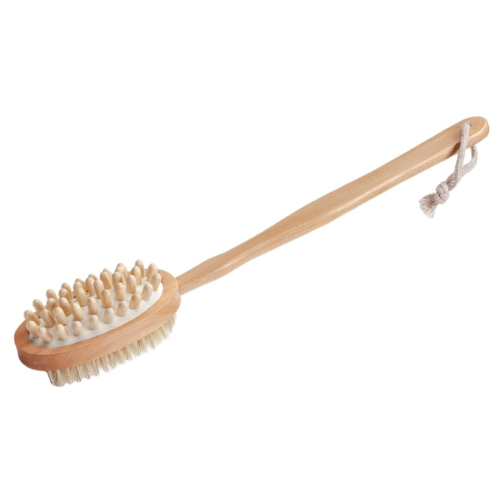 Long Handle Back Scrubber Wooden Bath Brush for Shower Exfoliating Skin and Improving Circulation