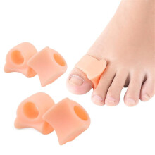 Toe Separators Gel Toe Spacers for Bunion Relief Hammertoe Pain Soft Silicone 4pcs Beige 2L 2M