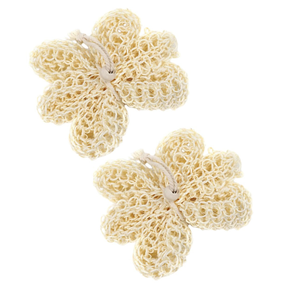 2pcs Natural Sisal Shower Loofah for Gentle Skin Exfoliation and Deep Cleansing Bath Sponge