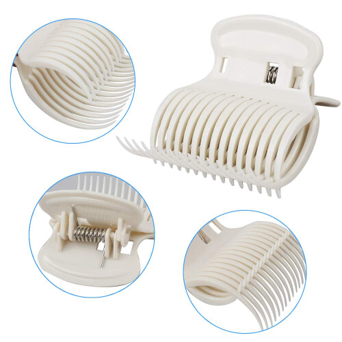 18pcs Hot Roller Clips Plastic Hair Curler Claw for Small Medium Large Jumbo Rollers White 1