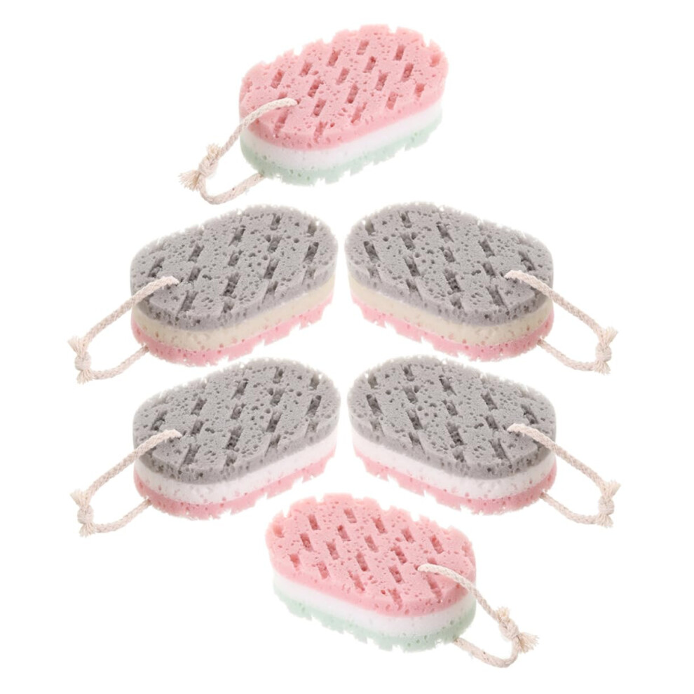 Bath Sponge for Adults 6pcs Gentle Exfoliating Body Scrubber with Soft Texture and Hanging Loop