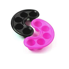 2 Pieces Acetone Resistant Nail Soak Bowl for Gel Polish Removal and Manicure Soaking Tray Black Pink
