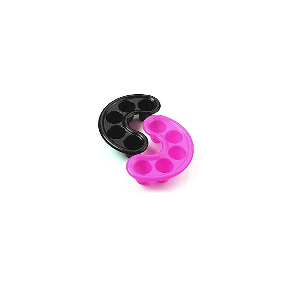 Black/Pink 2 Pieces Acetone Resistant Nail Soak Bowl For Gel Polish Removal And Manicure Soaking Tray