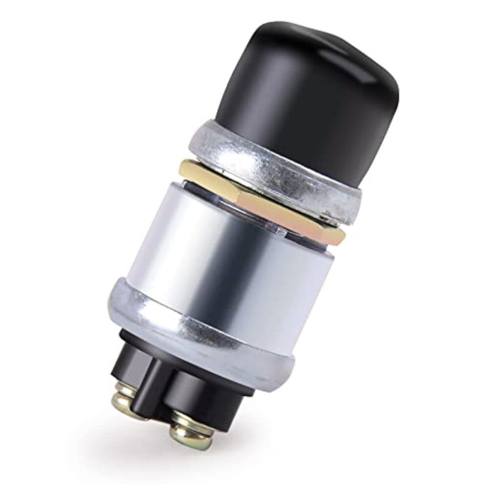 12V Weatherproof Push Button Start Switch With Protective Cap, Momentary Ignition Switch For Car Truck Boat Rv Atv Black 9455672036672