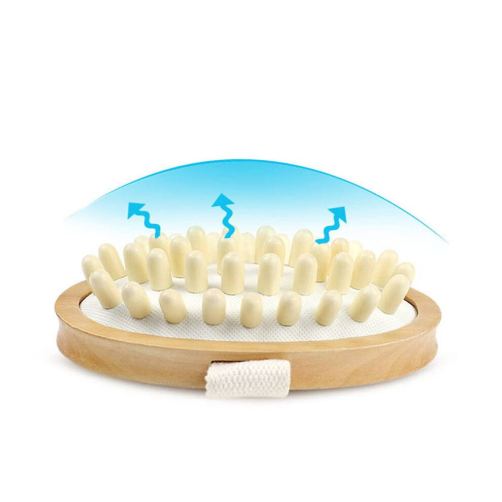 Wooden Body Massager and Soft Bristle Exfoliating Brush Set for Gentle Skin Care and Relaxation