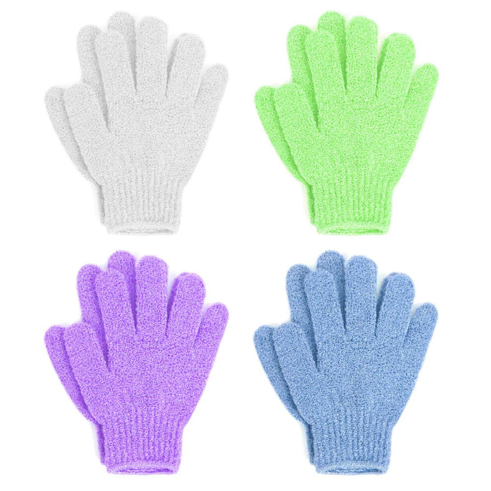 Exfoliating Bath Gloves 4 Pairs Body Scrub Gloves for Gentle Skin Exfoliation and Smooth Shower Massage