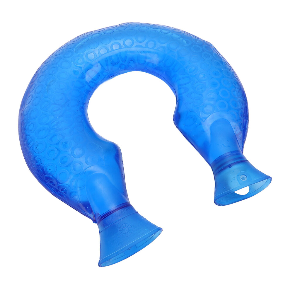 U Shaped 1.4L Hot Water Bottle with Cover for Neck & Shoulder - Blue
