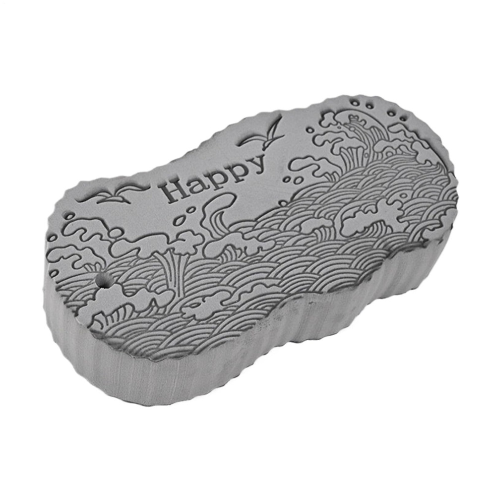 Gray Body Scrub Sponge With Dual Purpose Design, Gentle Exfoliating Bath Sponge, Soft Pva Back Scrubber