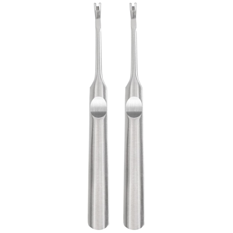 2pcs Stainless Steel Cuticle Trimmer and Pusher DualEnd Ergonomic Grip Manicure Pedicure Tool