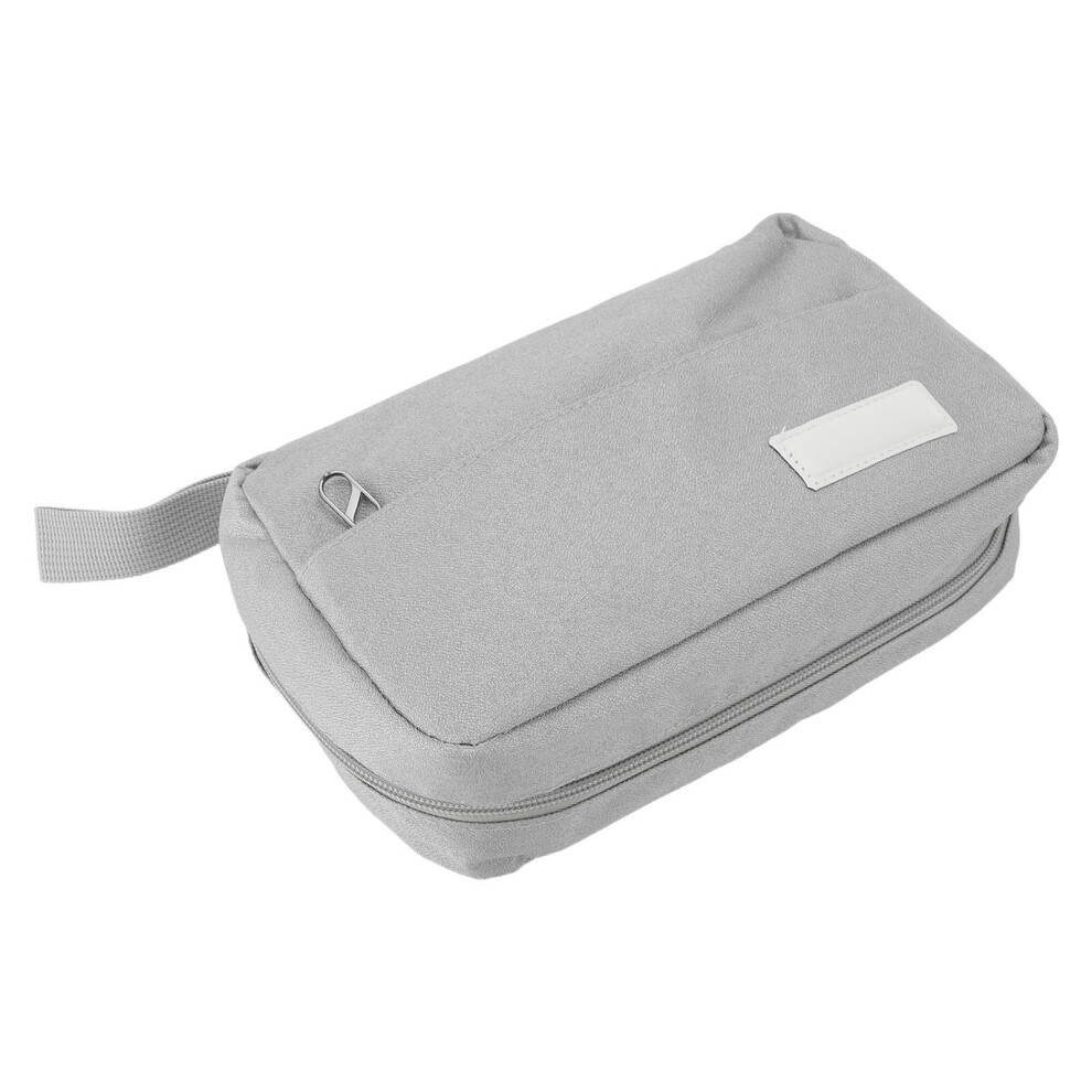 Gray Waterproof Travel Toiletry Bag With Hanging Hook, 22.5X14.5x8cm