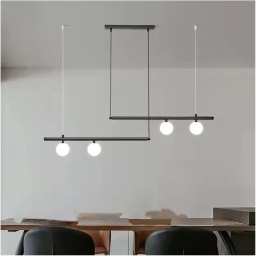 Black Pendant Light for Kitchen, Minimalist Modern Design with Warm Ambient Lighting 2