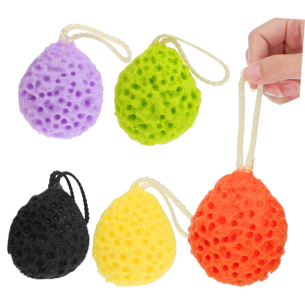 5pcs Colorful Bath Sponge Set for Shower Loofah Gentle Exfoliation Rich Lather Body Scrubber