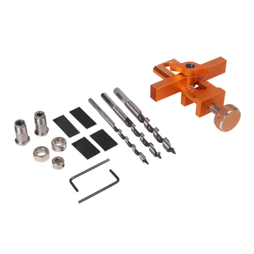 Cabinet Door Installation Tool With Drill Bit, Adjustable Aluminum Alloy Positioning And Drilling Jig 9455672037549