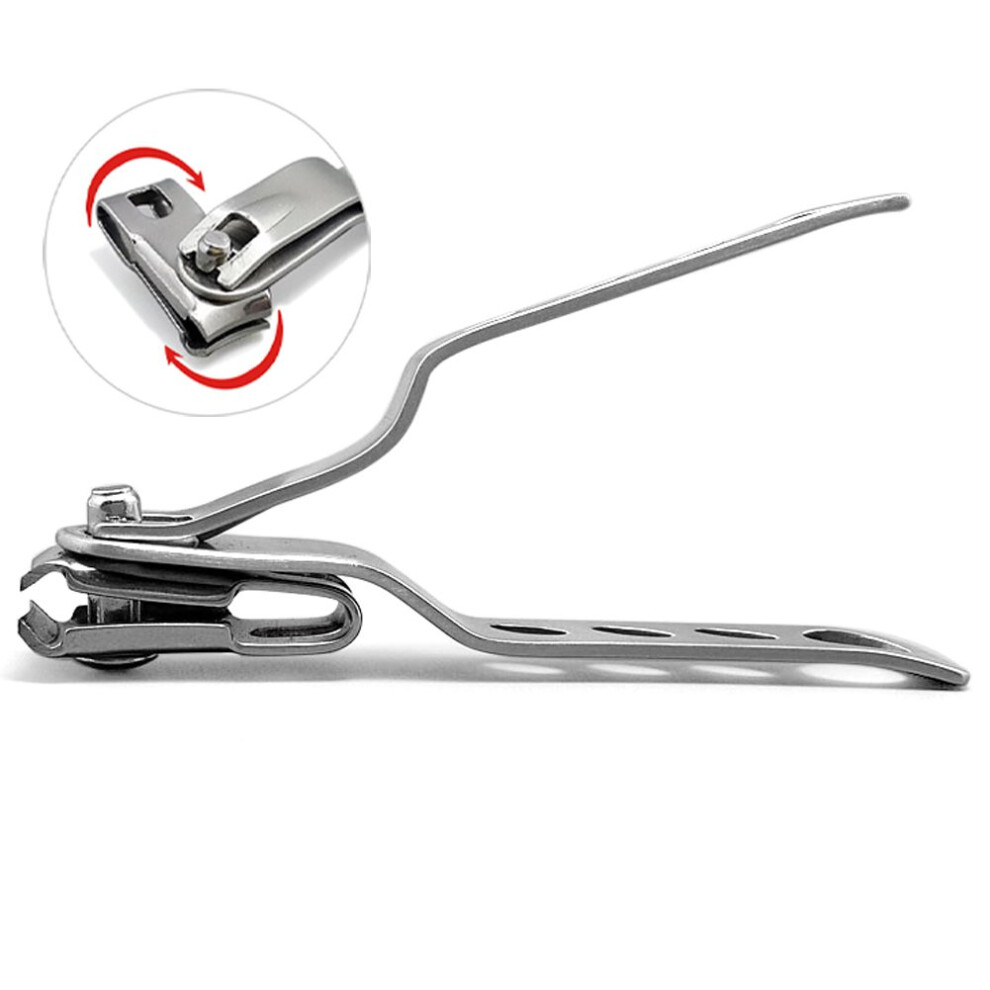 Long Handle Toenail Clipper for Thick Toenails with Swivel Head Precision Cut Stainless Steel Large