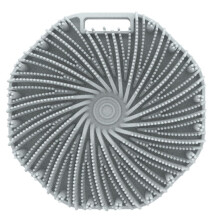 Silicone Body Scrubber for Shower with Soft Exfoliation and NonSlip Handle, Grey