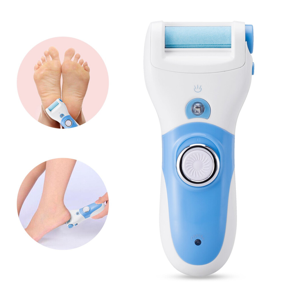Electric Callus Remover Waterproof Rechargeable Foot File with LED Light and Dual Grinding Heads