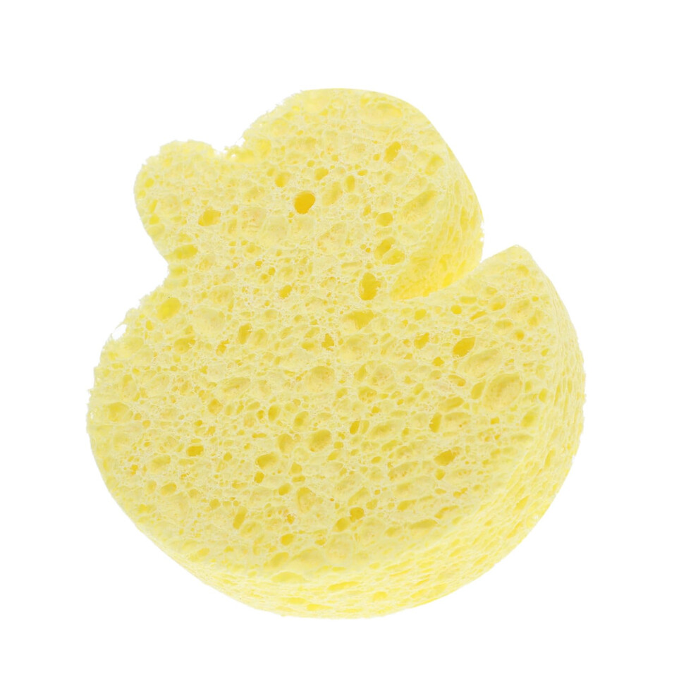 Baby Bath Sponge Soft Cartoon Pad For Newborns Gentle Wood Pulp Infant Care Quick Dry Yellow