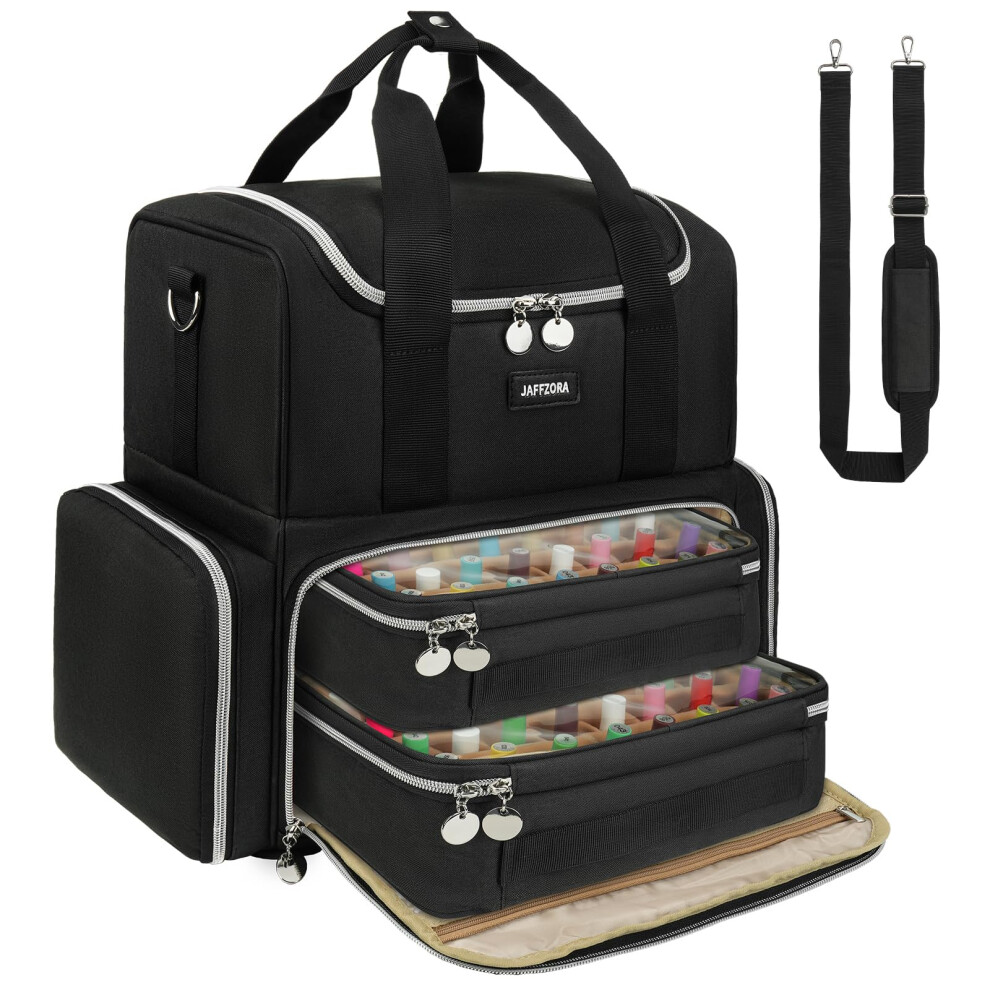 Large Capacity Nail Polish Organizer Case Holds 80 Bottles with Dual Layer Storage and Carry Handle