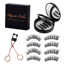Magnetic Eyelashes Kit 5D Fluffy Natural Look Reusable Lashes with Curler 2 Pairs KS017 KS02