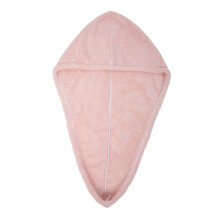 Hair Drying Towel for Women Quick Dry Microfiber Coral Fleece Wrap Soft Absorbent Gentle Care (Tender Powder)