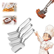 10 Inch Stainless Steel Grill Spatula Tongs Set, 3 in 1 Design with AntiScald Long Handle