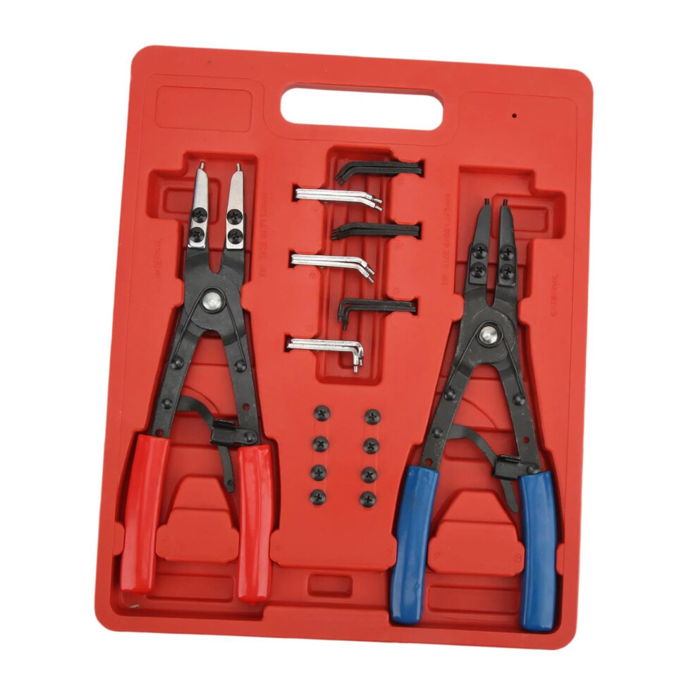 2Pcs Heavy Duty Snap Ring Pliers Set Internal External Circlip Removal Ergonomic Nonslip Grip 9169991694528