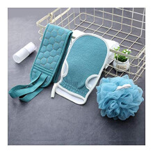 Exfoliating Bath Towel 3pcs Set for Smooth Skin Deep Cleansing Shower and Gentle Body Scrub