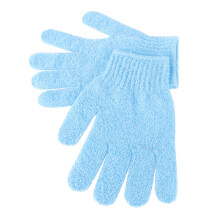 Exfoliating Bath Gloves DualSided Body Scrubber for Men and Women Shower Spa Use Blue 2 Pairs