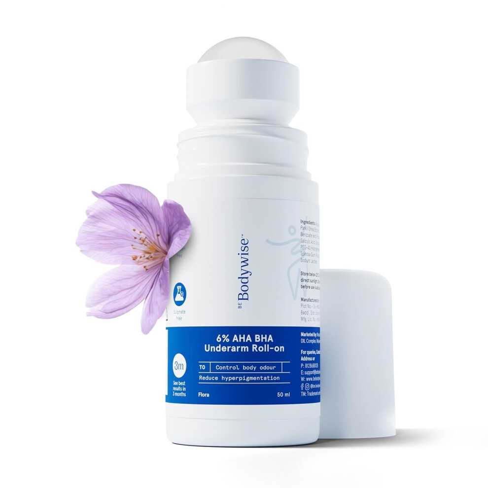 AHA BHA Underarm Brightening Roll On Deodorant 72H Odor Protection Aluminum Alcohol  50ml
