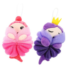 2Pcs Cartoon Bath Sponge for Kids, Soft Exfoliating Loofah with Rich Foam and Hanging Loop