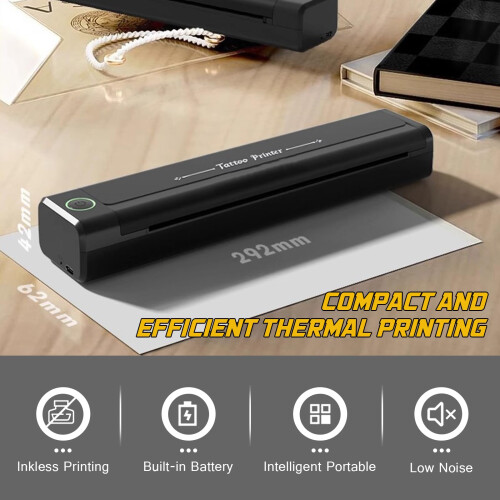 Bluetooth Tattoo Stencil Printer with 10 Transfer Papers, Resolution Thermal Copier for Artists and Beginners 2
