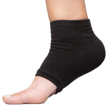 Moisturizing Heel Socks 2 Pairs with Gel Lining for Overnight Heel Cracked Dry Feet Black